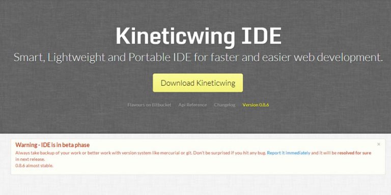 KineticWIng IDE for web development