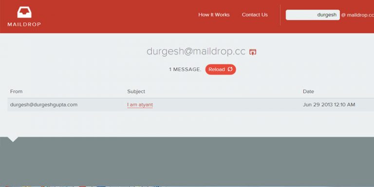 Maildrop to generate disposable email address