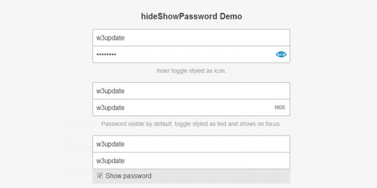 Jquery plugin to show or hide password