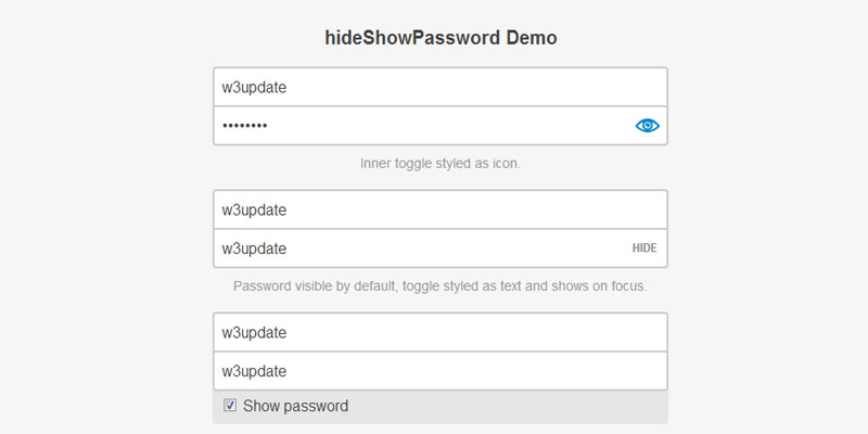 Jquery plugin to show or hide password