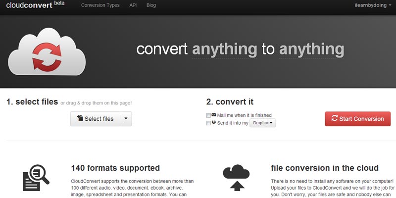 Cloudconvert.org: To convert any file format To any file format