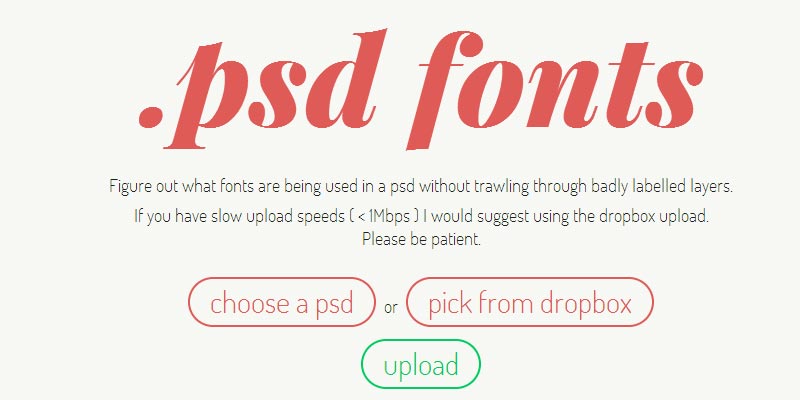 Psdfonts.com: In real time find out which fonts are being used in a PSD