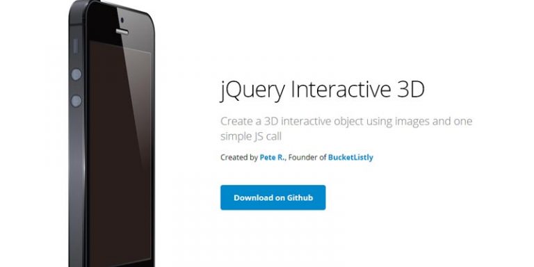 Create interactive 3D object with free jquery interactive 3D plugin