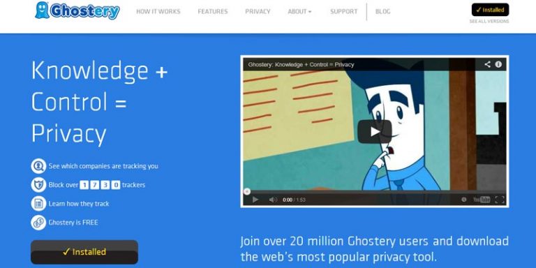 Ghostery: A free browser extension and app for controlled privacy