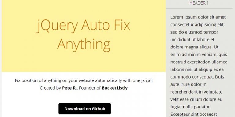 Fix anything within a container with Jquery Auto Fix Anything