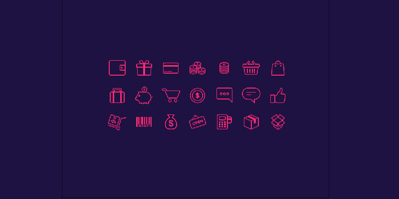 Free e-commerce icons by dribble in psd format