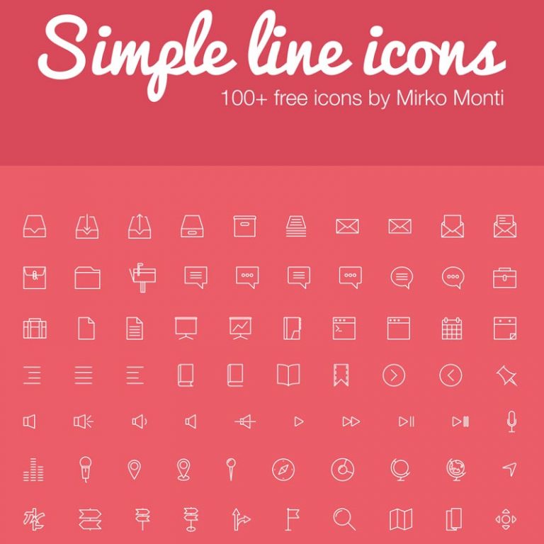 Simple Line Icons - 100+ free icons (Ai, Eps, Svg, Psd)