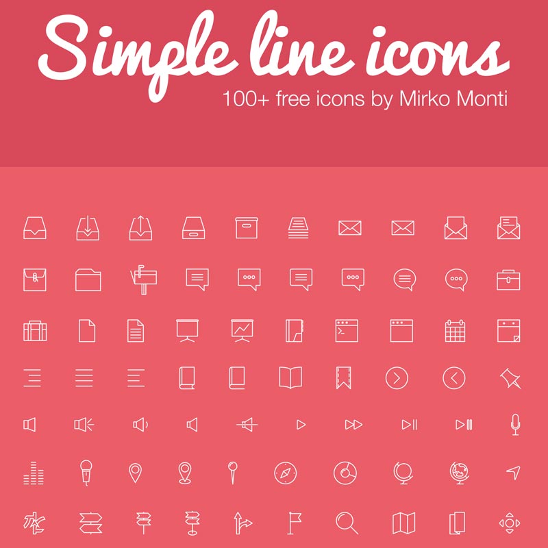 Simple Line Icons - 100+ free icons (Ai, Eps, Svg, Psd)
