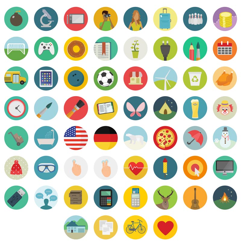 Download free 60 pixel-perfect round icons